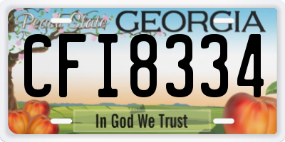 GA license plate CFI8334