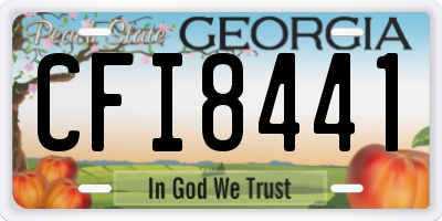 GA license plate CFI8441