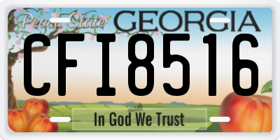 GA license plate CFI8516