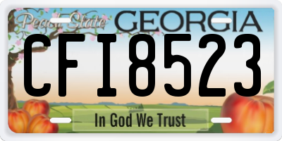 GA license plate CFI8523