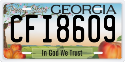 GA license plate CFI8609