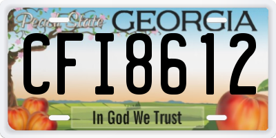 GA license plate CFI8612