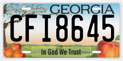 GA license plate CFI8645