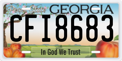 GA license plate CFI8683