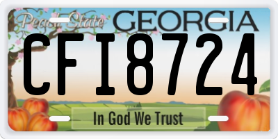 GA license plate CFI8724