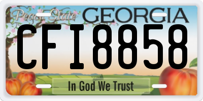 GA license plate CFI8858