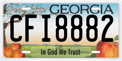 GA license plate CFI8882