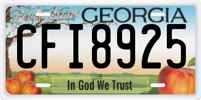 GA license plate CFI8925