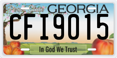 GA license plate CFI9015