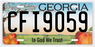 GA license plate CFI9059