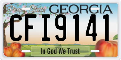 GA license plate CFI9141