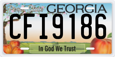 GA license plate CFI9186