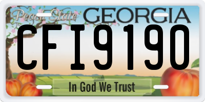 GA license plate CFI9190