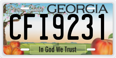 GA license plate CFI9231
