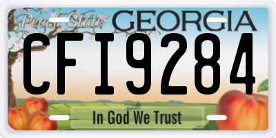 GA license plate CFI9284