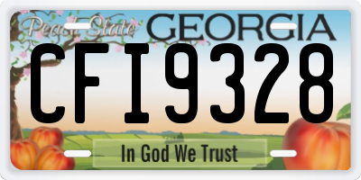 GA license plate CFI9328