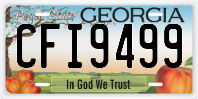 GA license plate CFI9499