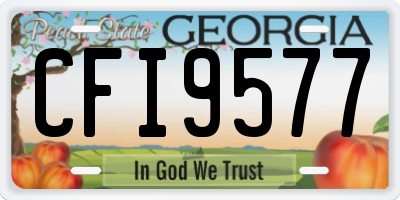 GA license plate CFI9577