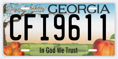 GA license plate CFI9611