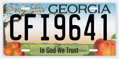 GA license plate CFI9641
