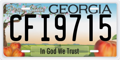 GA license plate CFI9715