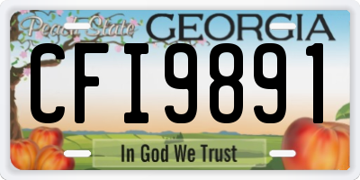 GA license plate CFI9891