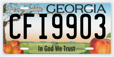 GA license plate CFI9903