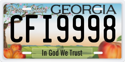 GA license plate CFI9998