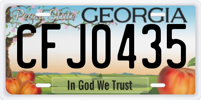 GA license plate CFJ0435