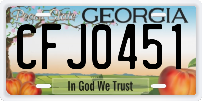 GA license plate CFJ0451