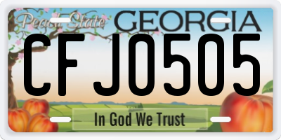 GA license plate CFJ0505