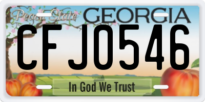 GA license plate CFJ0546