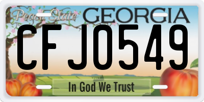 GA license plate CFJ0549