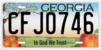 GA license plate CFJ0746