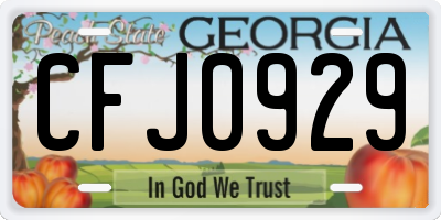 GA license plate CFJ0929