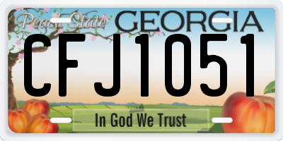 GA license plate CFJ1051