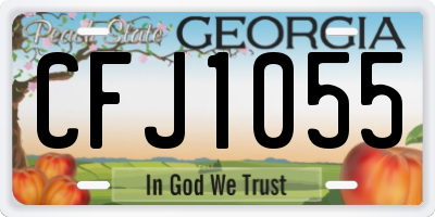 GA license plate CFJ1055