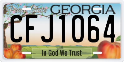 GA license plate CFJ1064