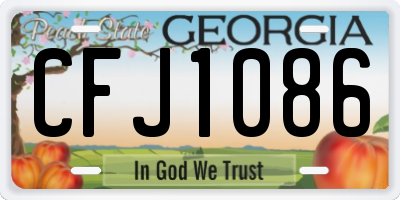 GA license plate CFJ1086