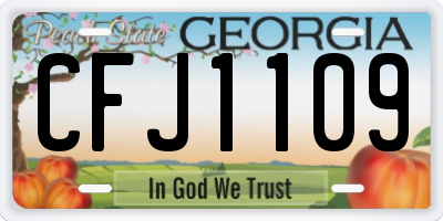 GA license plate CFJ1109