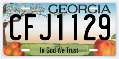 GA license plate CFJ1129