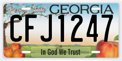 GA license plate CFJ1247