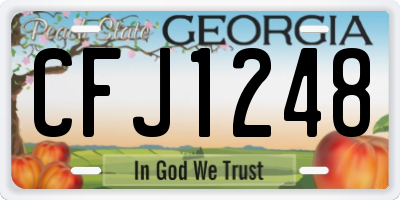 GA license plate CFJ1248