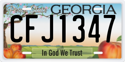 GA license plate CFJ1347