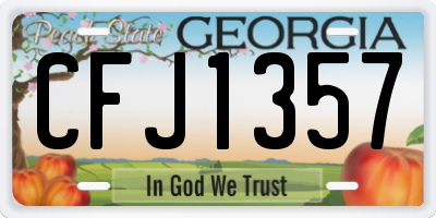 GA license plate CFJ1357