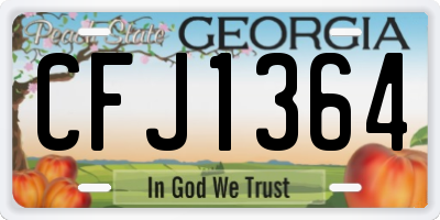 GA license plate CFJ1364