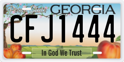 GA license plate CFJ1444