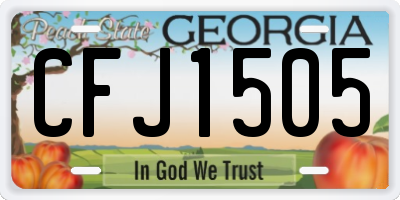 GA license plate CFJ1505