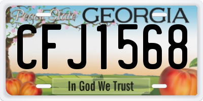 GA license plate CFJ1568