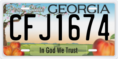 GA license plate CFJ1674